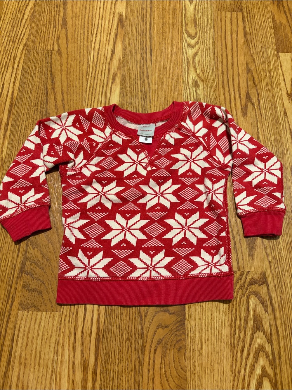 Hanna Andersson Red and White Snowflake Sweatshirt